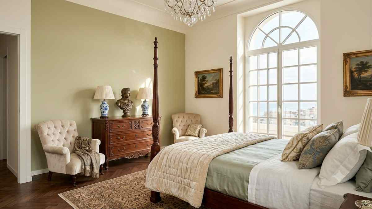 Quattro colori in camera da letto: il segreto dei designer per unire pareti e tessili in perfetta armonia