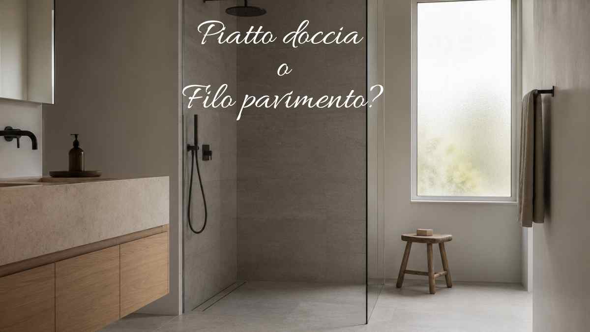 Doccia a filo pavimento o piatto doccia tradizionale: pro e contro di una scelta estetica radicale