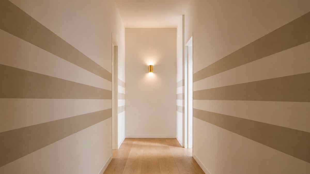 Le righe orizzontali alle pareti: come usarle per allargare un corridoio stretto