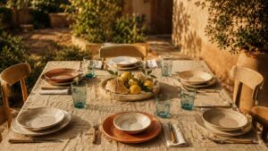 Tendenze tavola estiva: l'arte del "casual chic" tra piatti spaiati, lino grezzo e dettagli marini senza cadere nel cliché