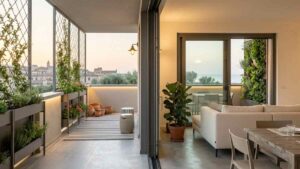 Balcone minimalista ma d’impatto: come arredare pochi metri quadri esterni per farli sembrare un prolungamento del salotto