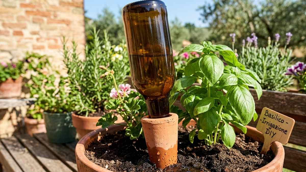 Le ampolle capovolte, quando il vetro riciclato diventa irrigatore