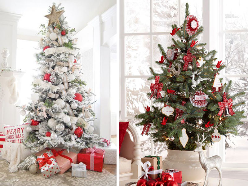 Albero di Natale bianco e rosso: magia e colore in casa