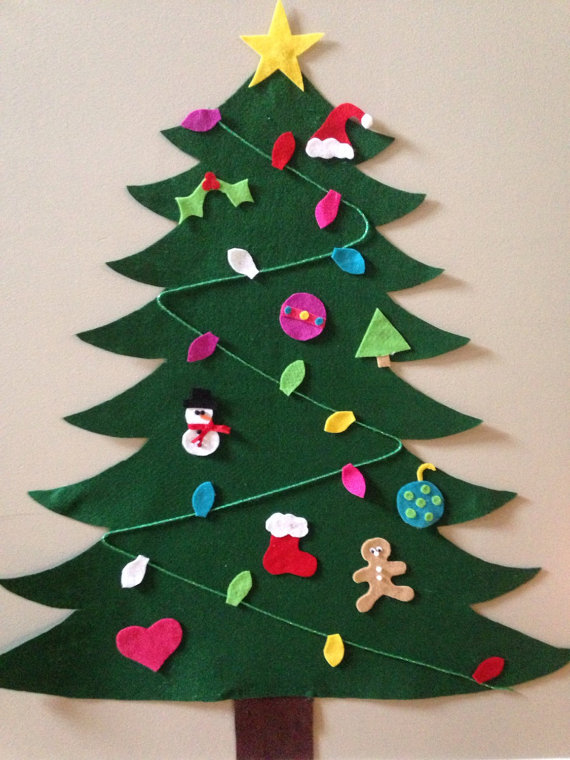albero di natale montessori in feltro