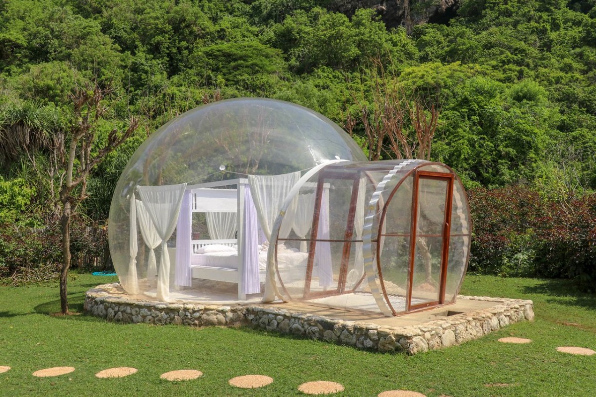 bolla gonfiabile da giardino bubble room