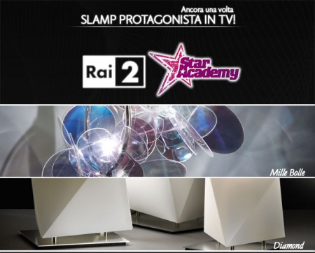 Le lampade Slamp a Star Accademy su rai 2